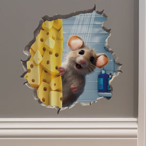 Shower Mouse decal on wall