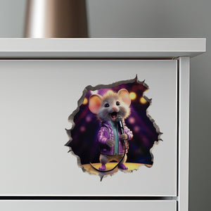 Singer Mouse decal on dresser