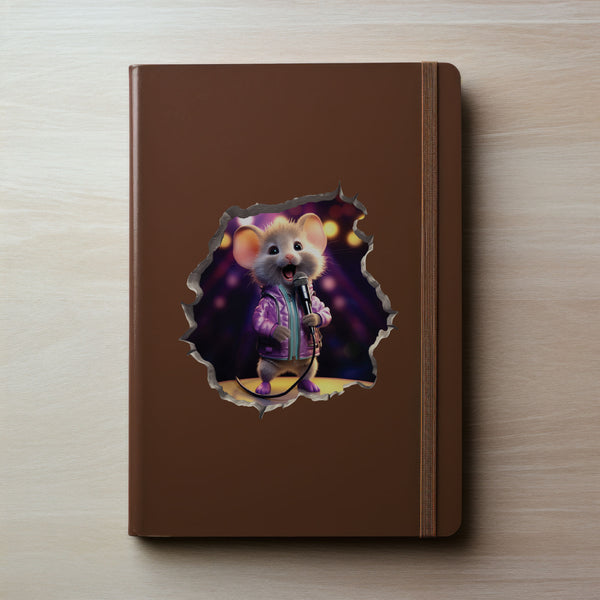 Singer Mouse decal on notebook