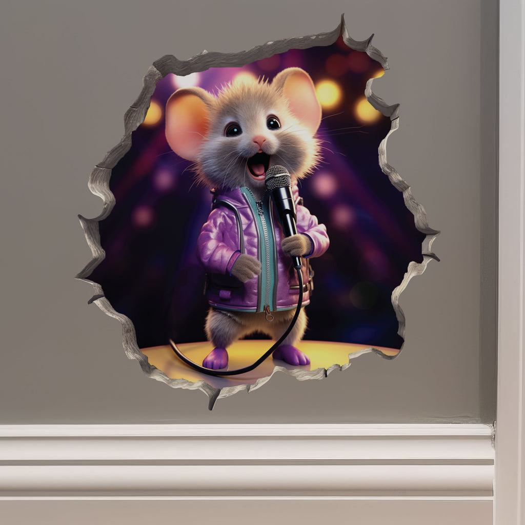Singing Mouse decal on wall