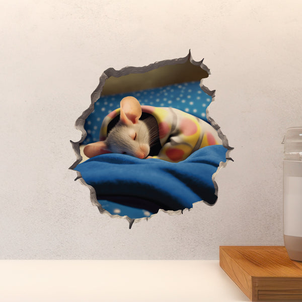 Sleeping Mouse decal on countertop