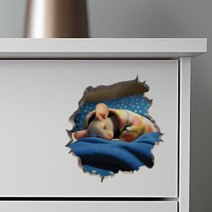 Sleeping Mouse decal on dresser