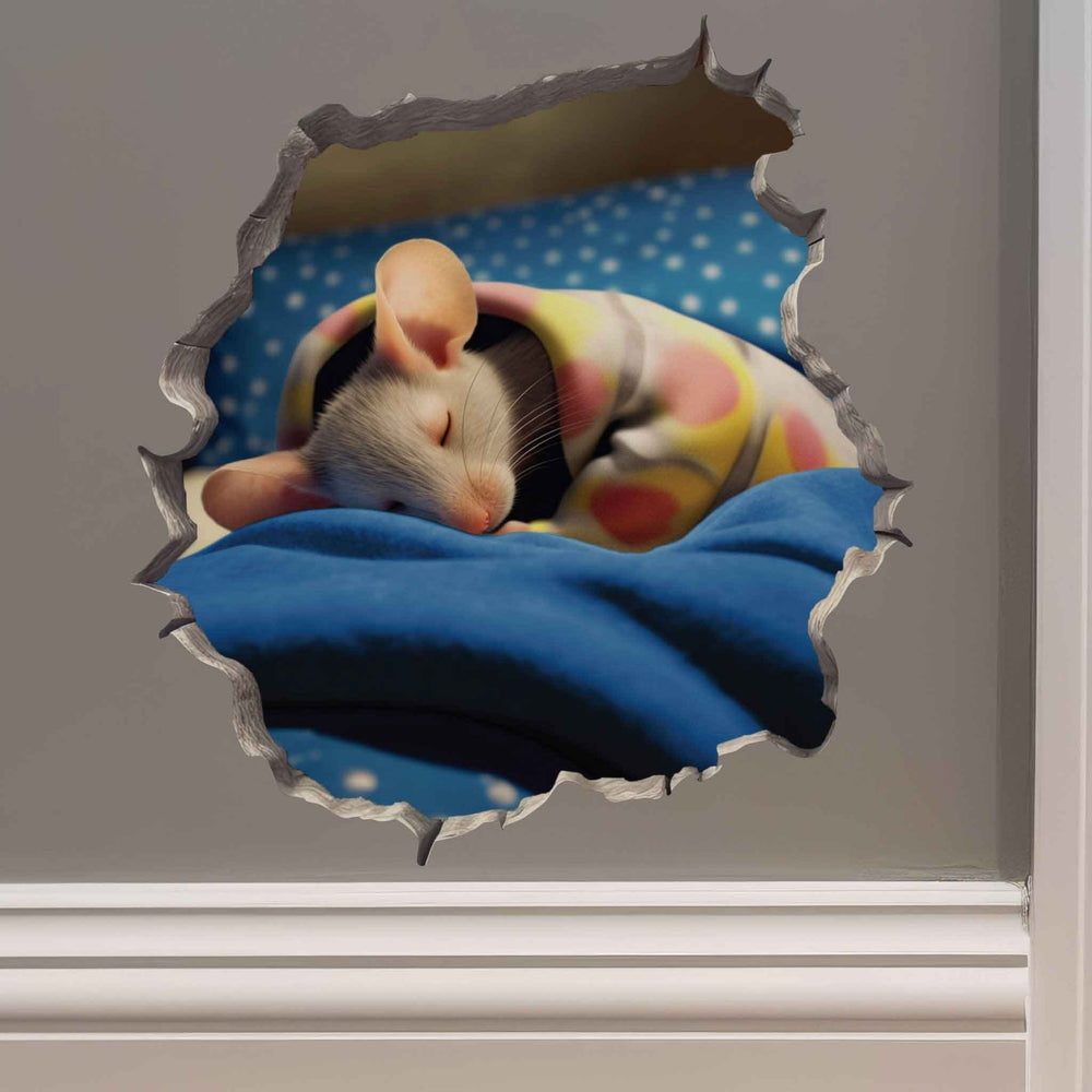 Sleeping Mouse Hole Decal - My Wonderful Walls