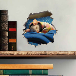 Sleeping Mouse Hole Decal - My Wonderful Walls