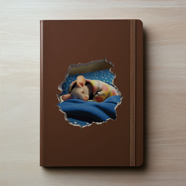 Sleeping Mouse decal on notebook