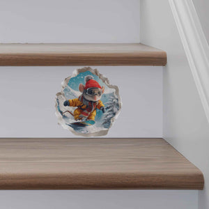 Snowboarding Mouse Hole Decal - My Wonderful Walls