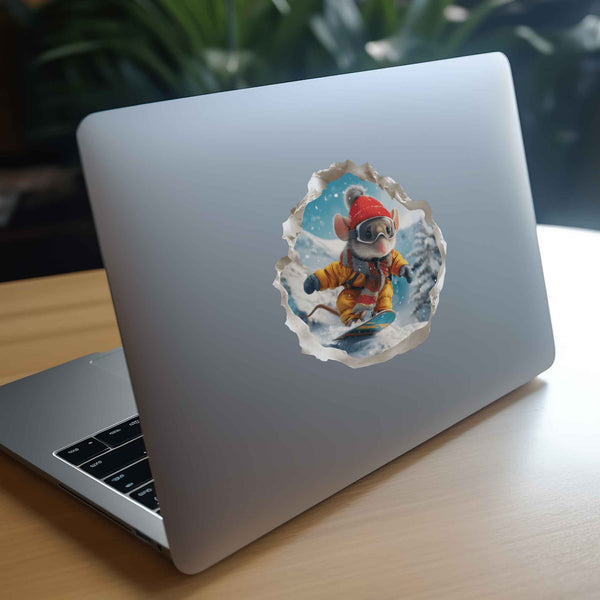 Snowboarding Mouse Hole Decal - My Wonderful Walls
