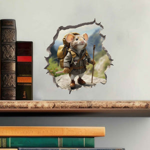 Spring Hiker Mouse Hole Decal - My Wonderful Walls