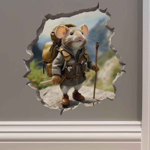 Spring Hiker Mouse Hole Decal - My Wonderful Walls