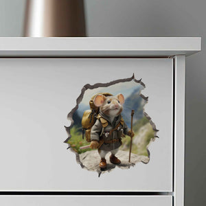 Spring Hiker Mouse Hole Decal - My Wonderful Walls