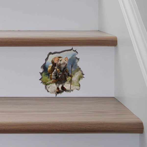 Spring Hiker Mouse Hole Decal - My Wonderful Walls