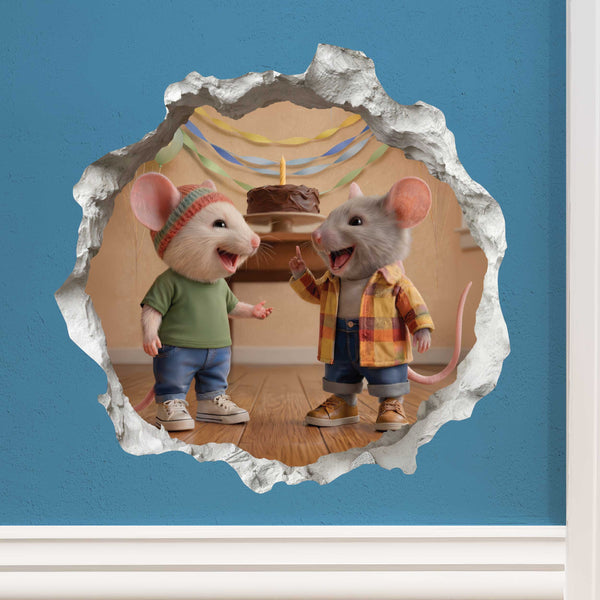 Wallington Mice Birthday Tales Hardback Book with Mouse Hole Decals