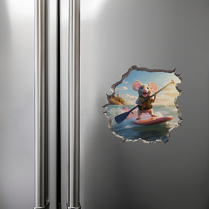 Stand-Up Paddleboard Mouse decal on refrigerator