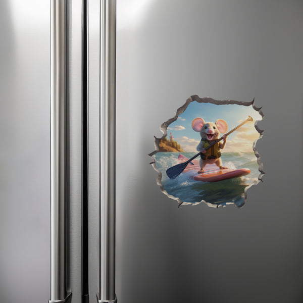 Stand-Up Paddleboard Mouse decal on refrigerator