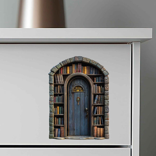 Stone Library Fairy Door Decal - My Wonderful Walls