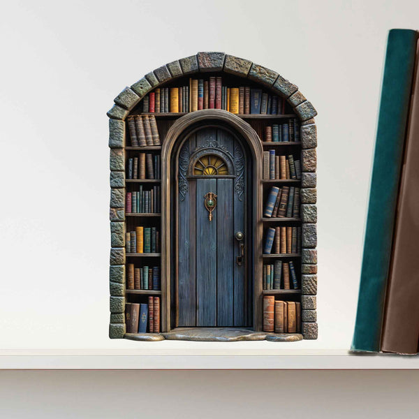 Stone Library Fairy Door Decal - My Wonderful Walls