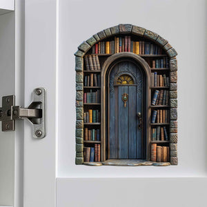 Stone Library Fairy Door Decal - My Wonderful Walls