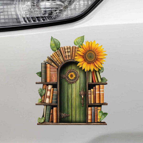 Sunflower Bookshelf Fairy Door Decal - My Wonderful Walls