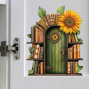 Sunflower Bookshelf Fairy Door Decal - My Wonderful Walls