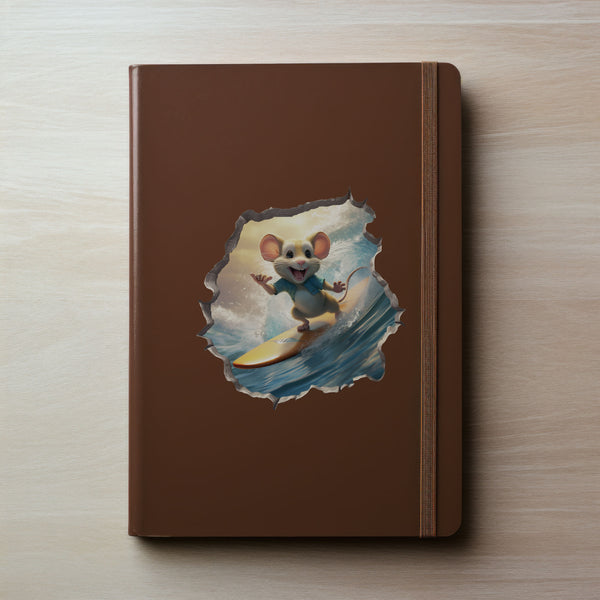 Surfer Mouse decal on notebook