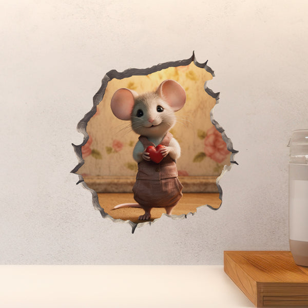 Sweetheart Mouse decal above countertop