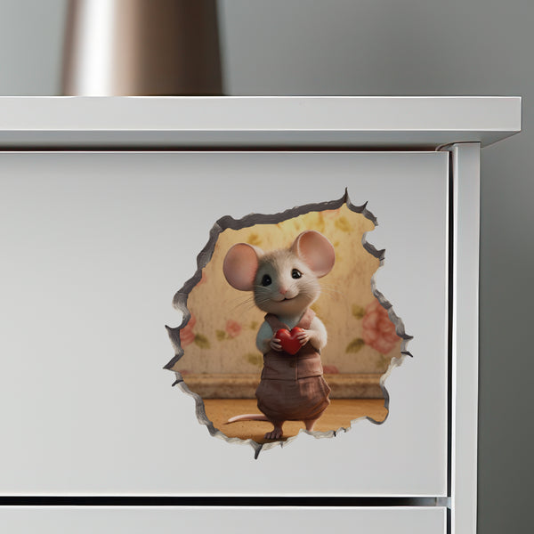 Sweetheart Mouse decal on dresser