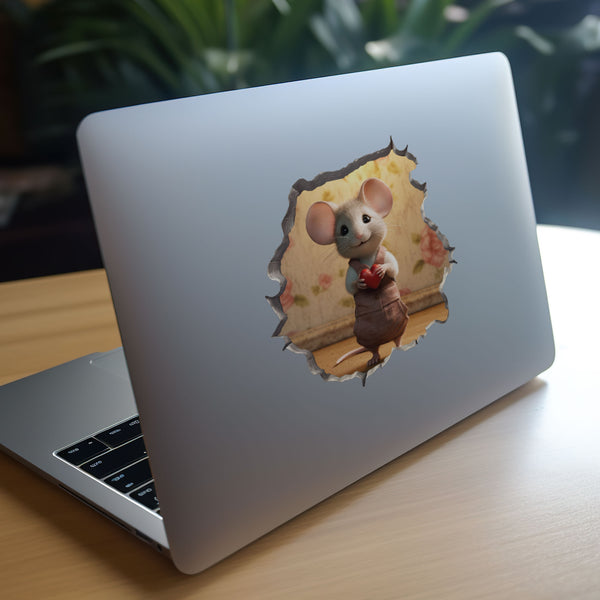 Sweetheart Mouse decal on laptop