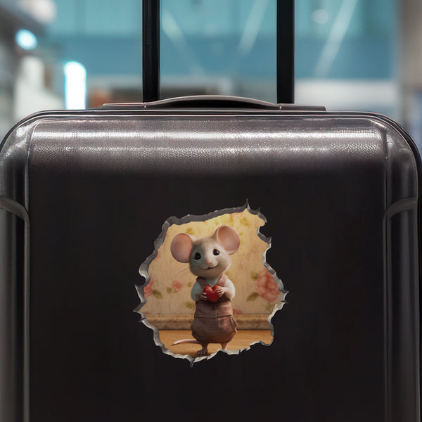 Sweetheart Mouse decal on luggage