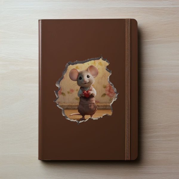 Sweetheart Mouse decal on notebook