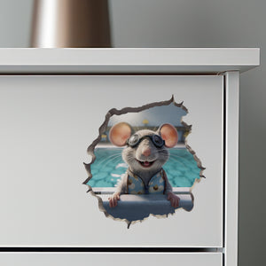 Swimmer Mouse decal on dresser