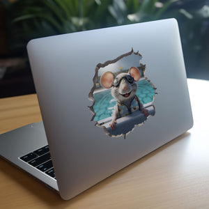 Swimmer Mouse decal on laptop