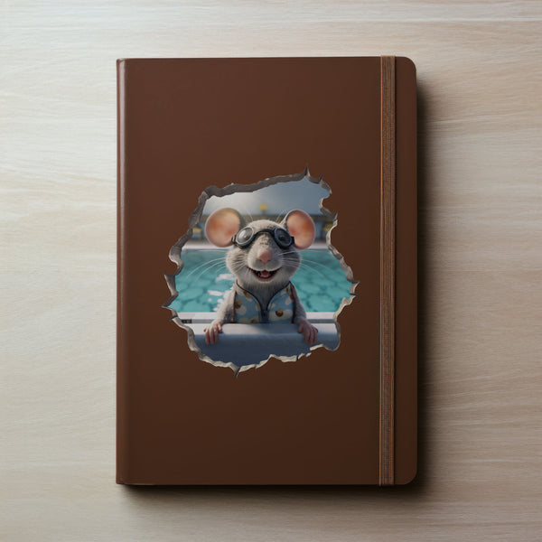 Swimmer Mouse decal on notebook