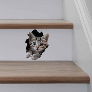 Tabby Cat Hole Decal - My Wonderful Walls