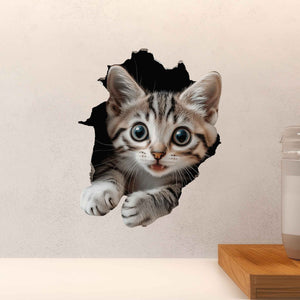 Tabby Cat Hole Decal - My Wonderful Walls