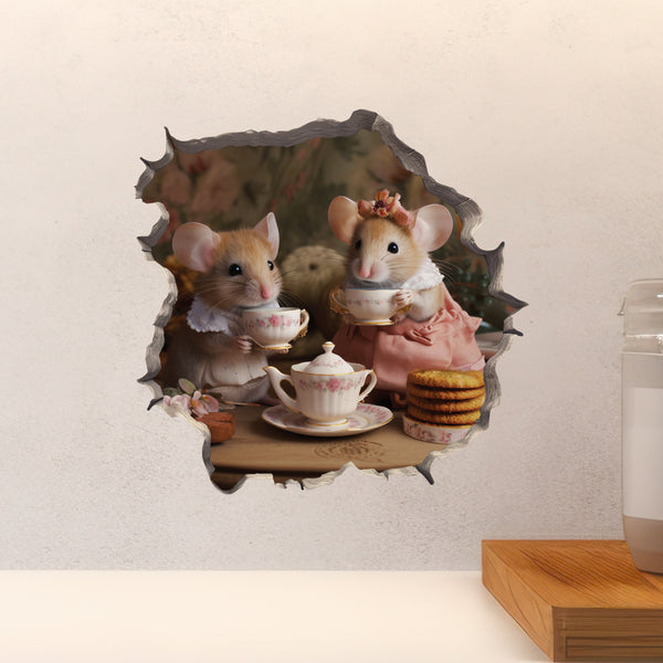 Tea Time Mouse Hole Decal