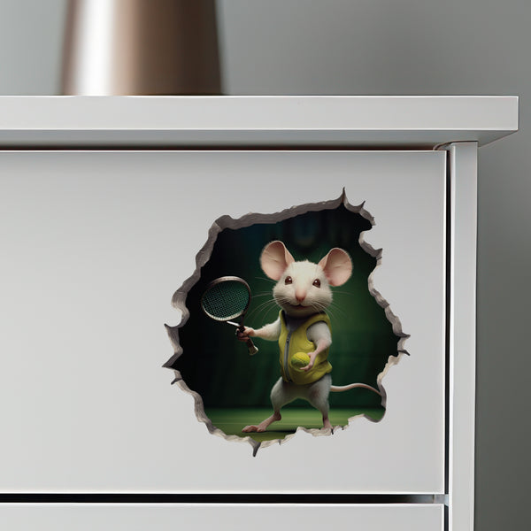 Tennis Mouse decal on dresser