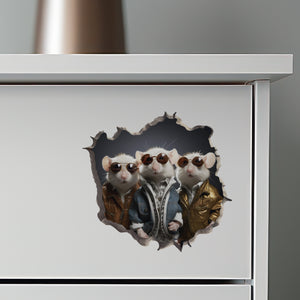 Three Blind Mice decal on dresser