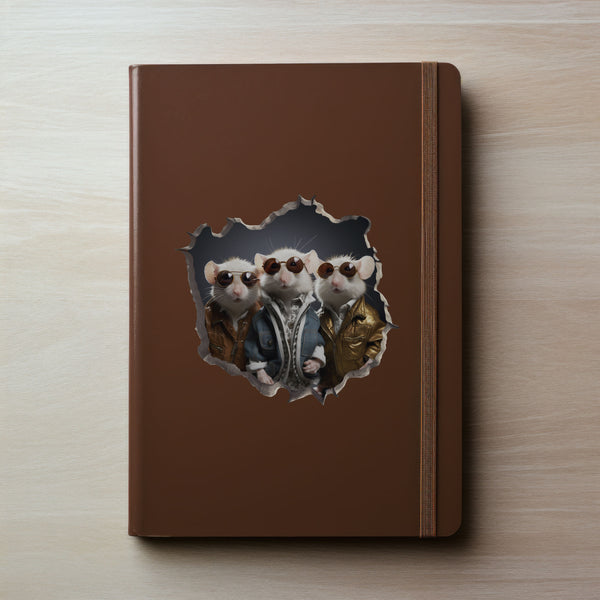Three Blind Mice decal on notebook