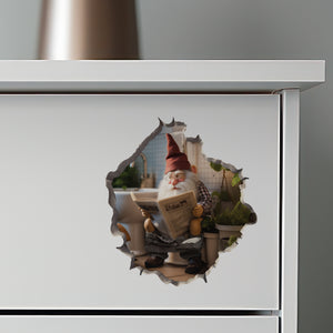 Toilet Gnome Decal on dresser