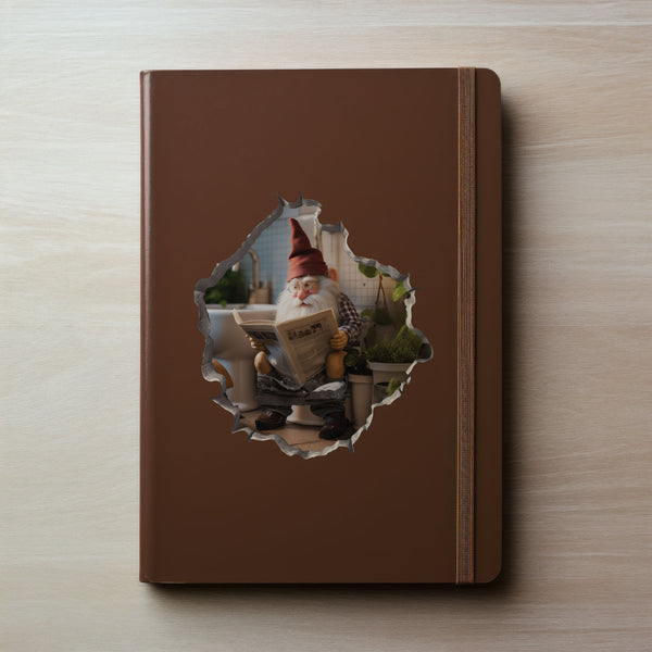 Toilet Gnome Decal on notebook
