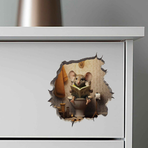 Toilet Mouse Hole Decal - My Wonderful Walls