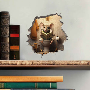 Toilet Mouse Hole Decal - My Wonderful Walls