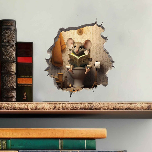Toilet Mouse Hole Decal - My Wonderful Walls