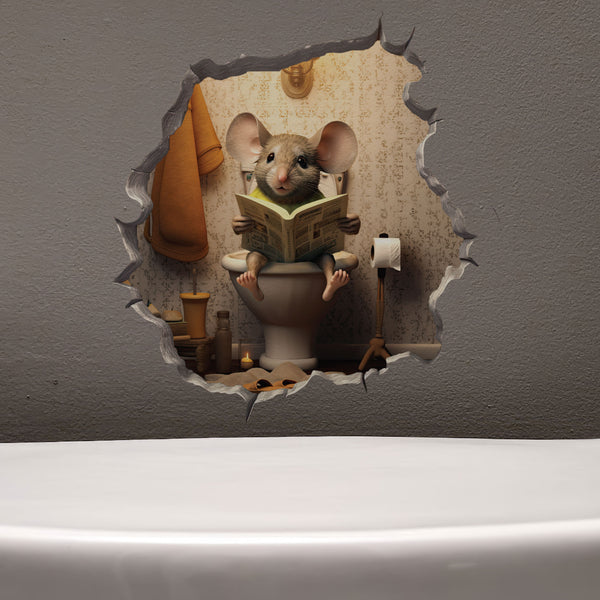mouse toilet decal above toilet