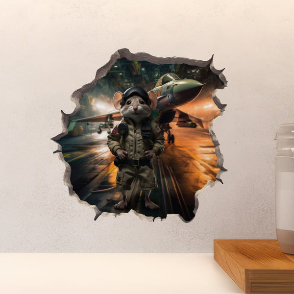 Top Gun Navy Pilot Mouse Decal on countertop