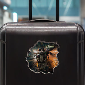 Top Gun Navy Pilot Mouse Decal on luggage 2