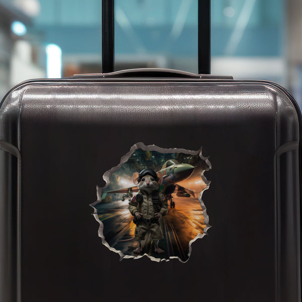 Top Gun Navy Pilot Mouse Decal on luggage 2