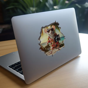 Tourist Mouse with Camera decal on laptop