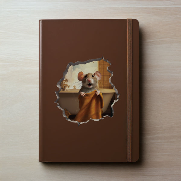 Bath Towel Mouse decal on notebook