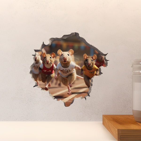 Track Runner Mouse decal above countertops